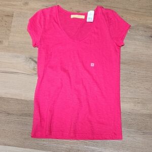 NWT Ann Taylor LOFT Pink Sunwashed Tee Sz M ~ BIN F